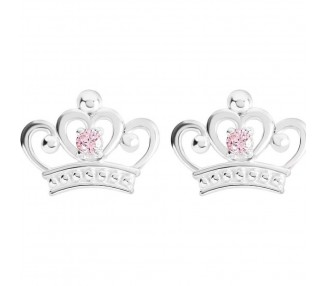 Pendientes Corona Princesas Disney plata