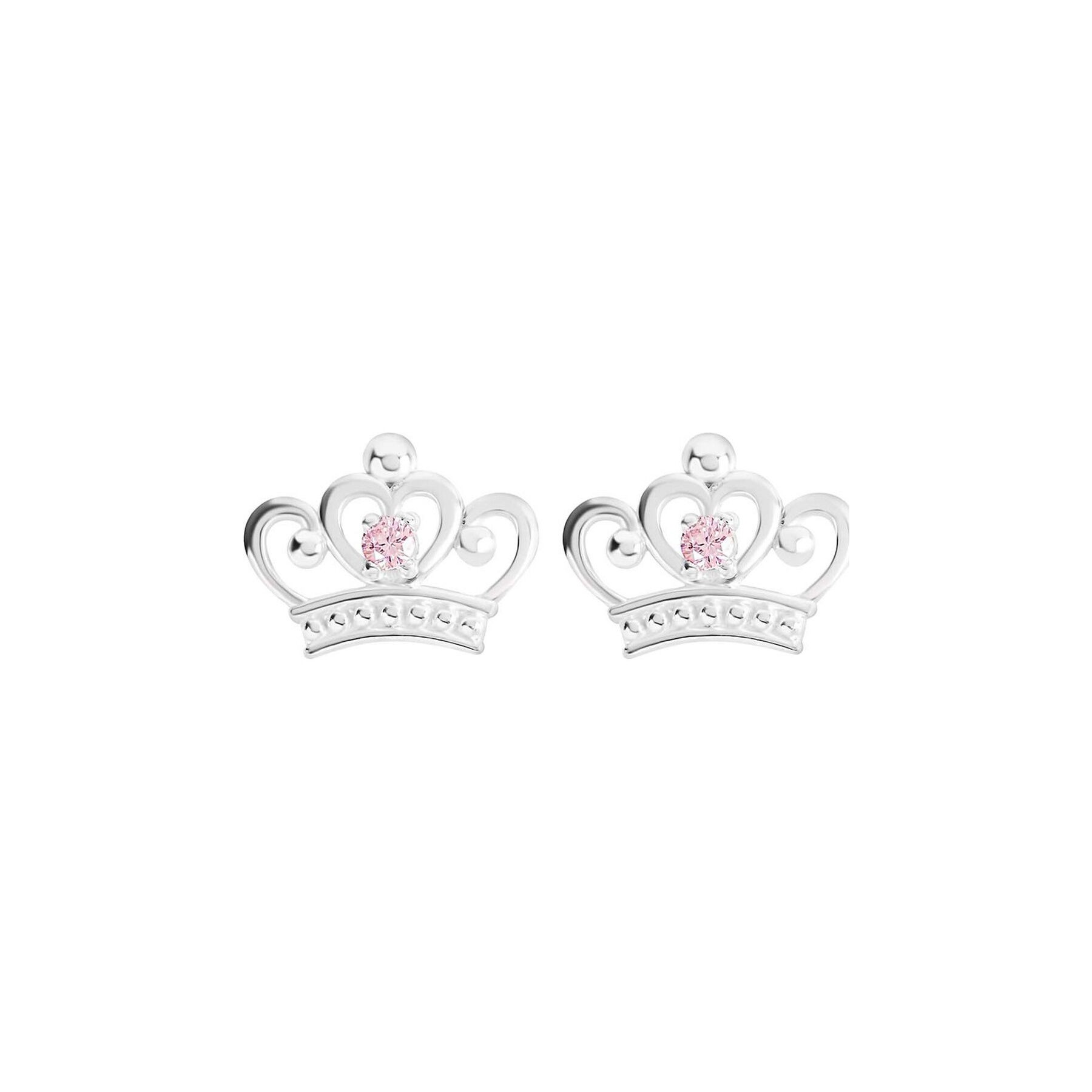 Pendientes Corona Princesas Disney plata