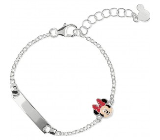 Pulsera placa Minnie Disney plata