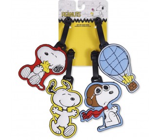 Set 4 Etiquetas de Equipaje Snoopy Peanuts