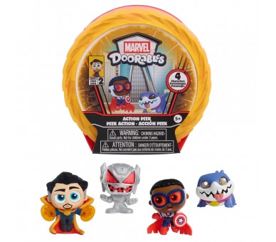 Capsula sorpresa 4 figuras Action Mini Peek Series 2 Marvel Doorables surtido