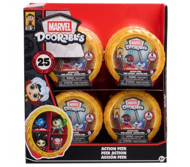 Capsula sorpresa 4 figuras Action Mini Peek Series 2 Marvel Doorables surtido