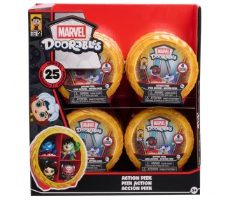 Capsula sorpresa 4 figuras Action Mini Peek Series 2 Marvel Doorables surtido