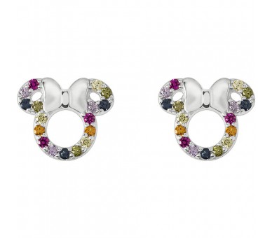 Pendientes Rainbow Minnie Disney plata