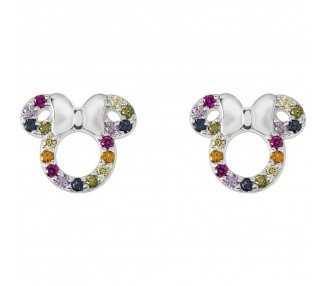Pendientes Rainbow Minnie Disney plata