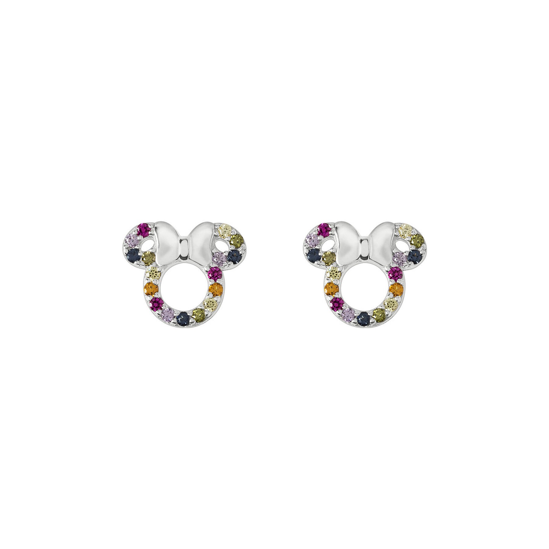Pendientes Rainbow Minnie Disney plata