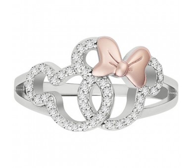 Anillo Mickey & Minnie Disney plata