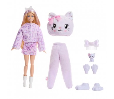 Muñeca Gatito Lila Cutie Reveal Lazos Dulces Barbie