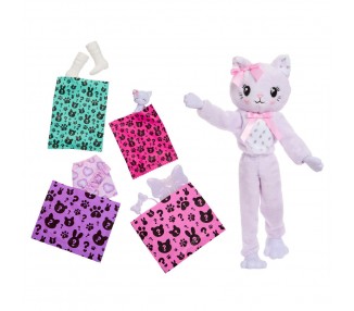 Muñeca Gatito Lila Cutie Reveal Lazos Dulces Barbie