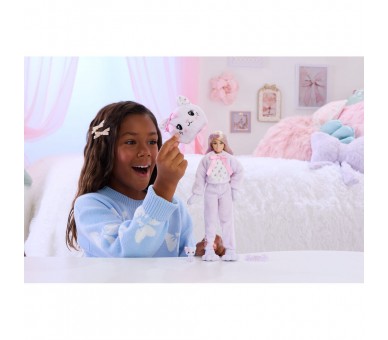 Muñeca Gatito Lila Cutie Reveal Lazos Dulces Barbie