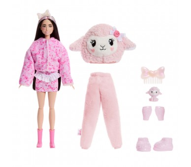 Muñeca Ovejita Rosa Cutie Reveal Lazos Dulces Barbie