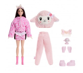 Muñeca Ovejita Rosa Cutie Reveal Lazos Dulces Barbie