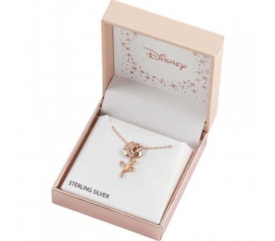 Colgante Rosa La Bella y la Bestia Disney plata