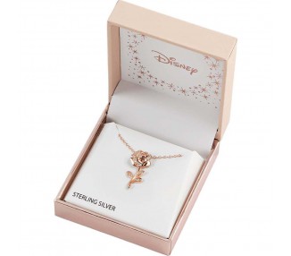 Colgante Rosa La Bella y la Bestia Disney plata