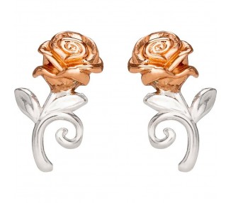 Pendientes Rosa La Bella y la Bestia Disney plata