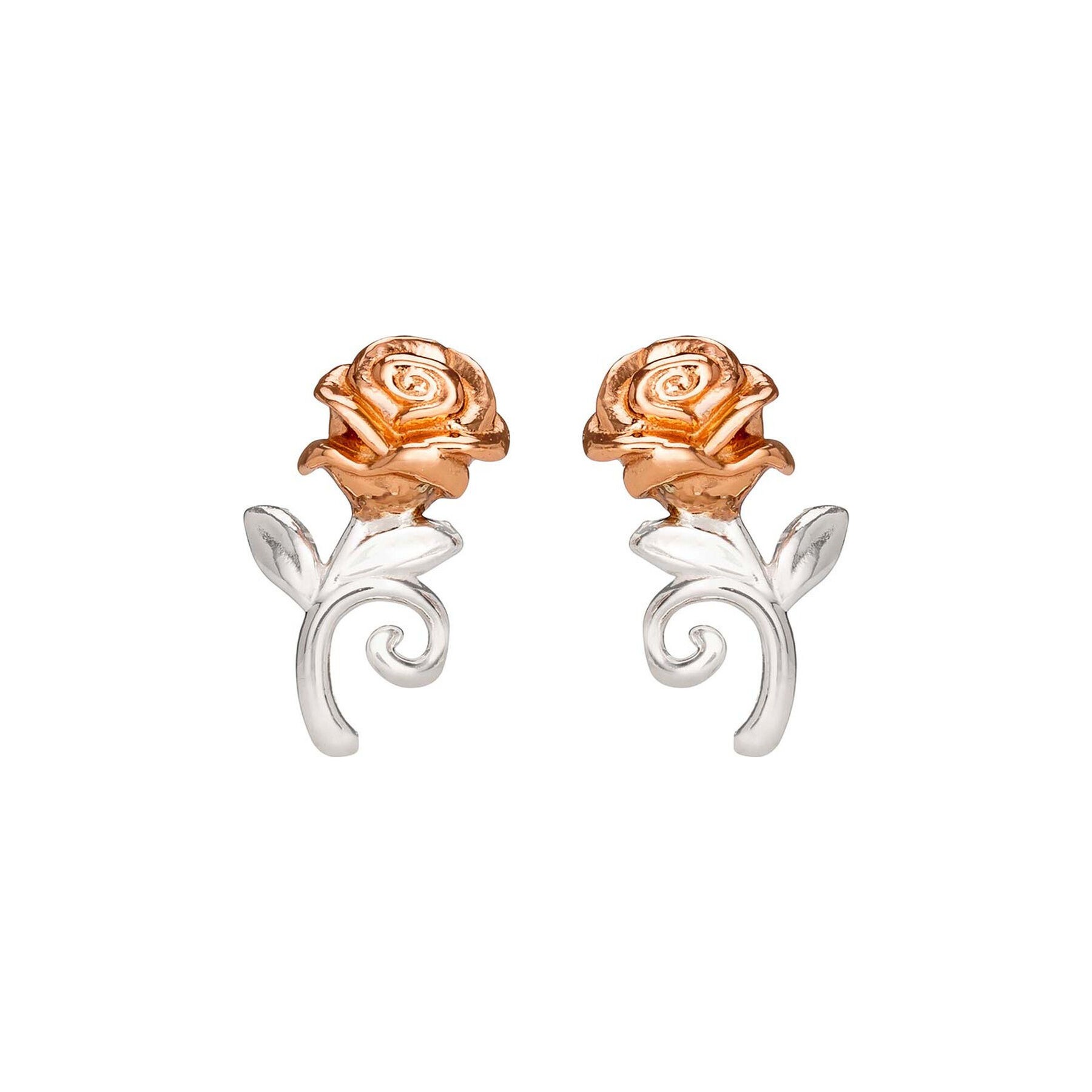 Pendientes Rosa La Bella y la Bestia Disney plata