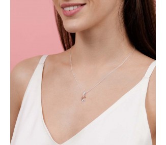 Colgante Rosa La Bella y la Bestia Disney plata