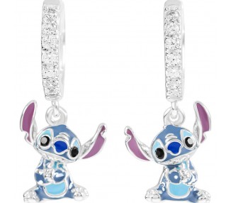 Pendientes Charm Stitch Disney plata