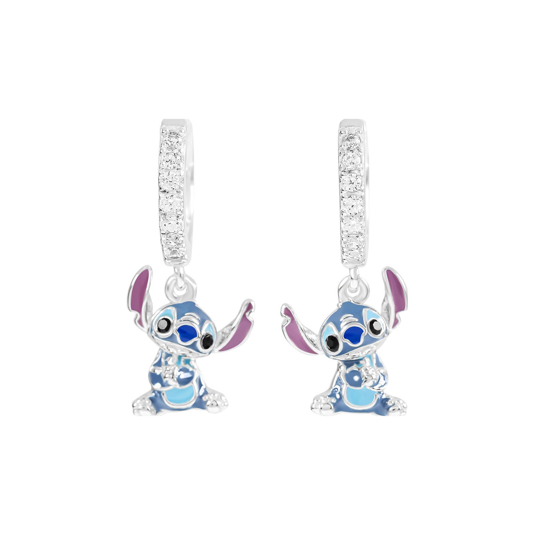 Pendientes Charm Stitch Disney plata