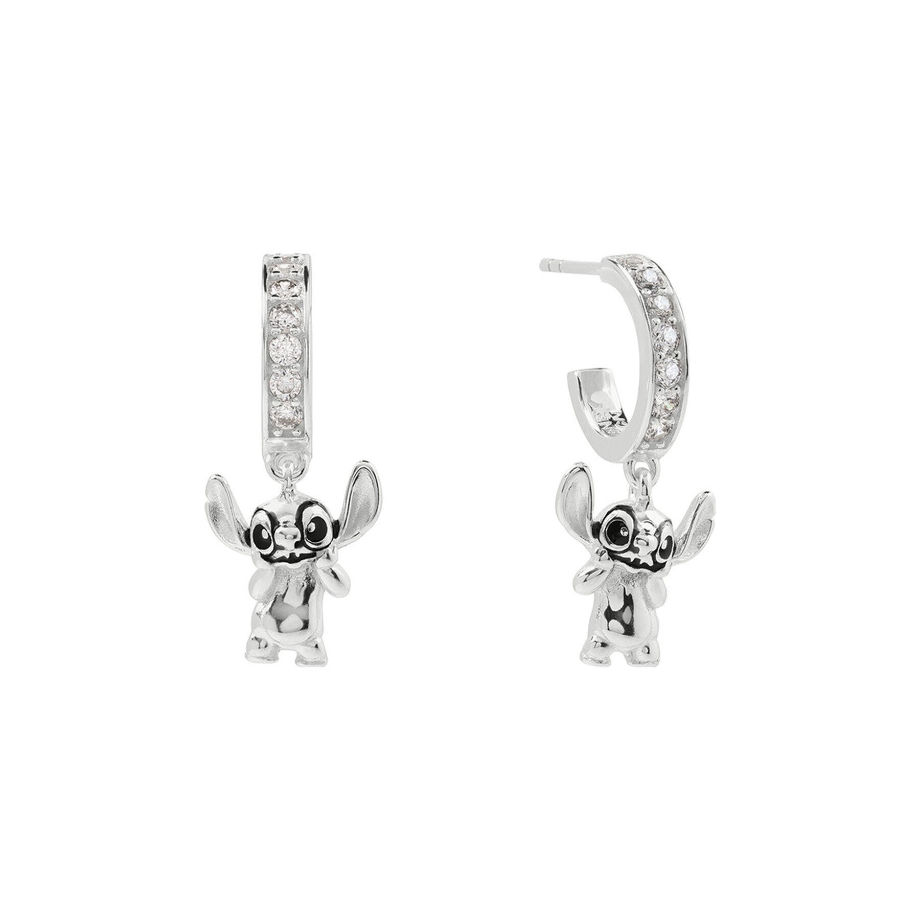 Pendientes Charm Stitch Disney plata