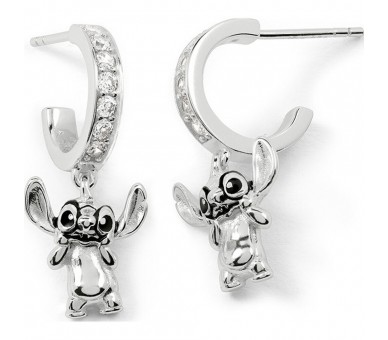 Pendientes Charm Stitch Disney plata