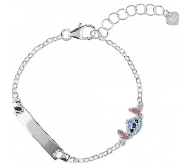 Pulsera placa Stitch Disney plata
