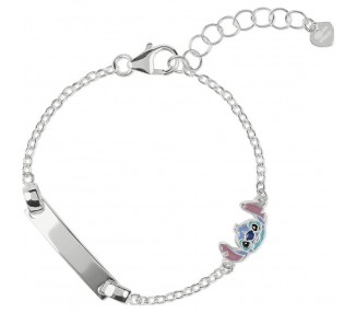 Pulsera placa Stitch Disney plata