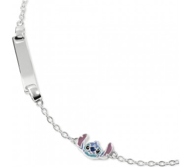 Pulsera placa Stitch Disney plata