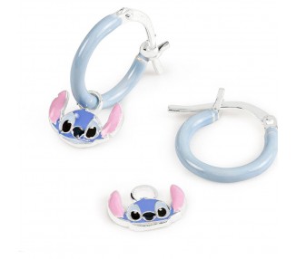 Pendientes Charm Stitch Disney plata