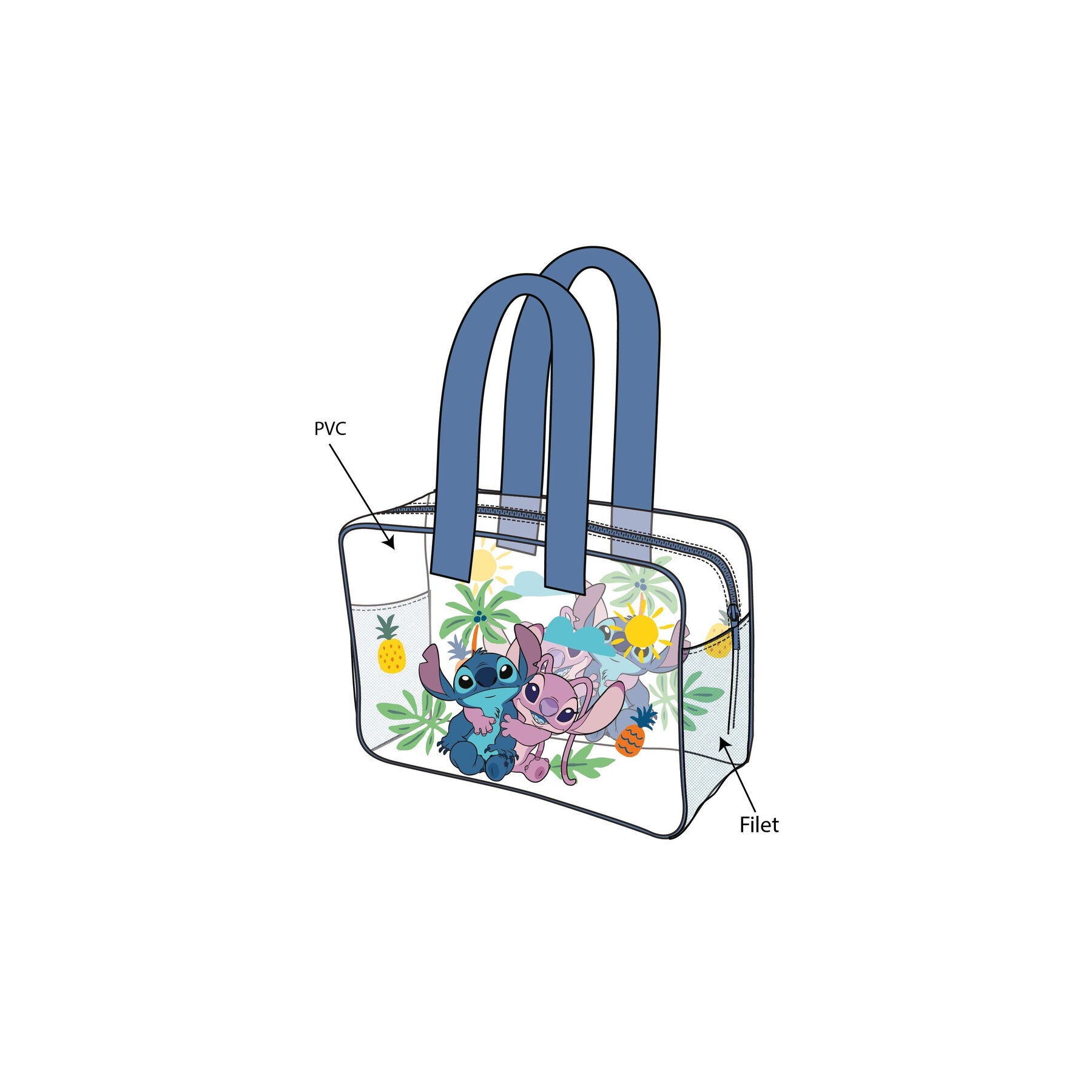 Bolsa playa Angel & Stitch Disney