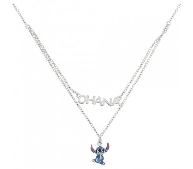 Colgante Ohana Stitch Disney plata