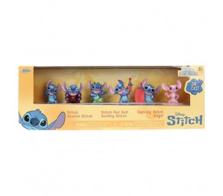 Blister 6 figuras metalfigs Stitch Disney 4cm