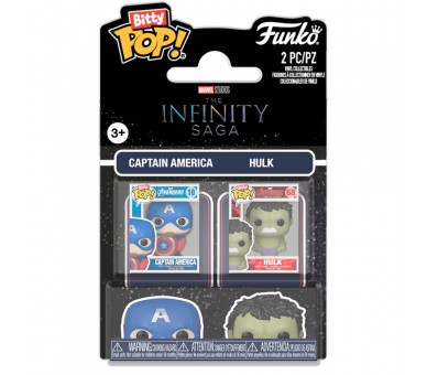 Blister 2 figuras Bitty POP Marvel Infinity Saga Capitan America & Hulk