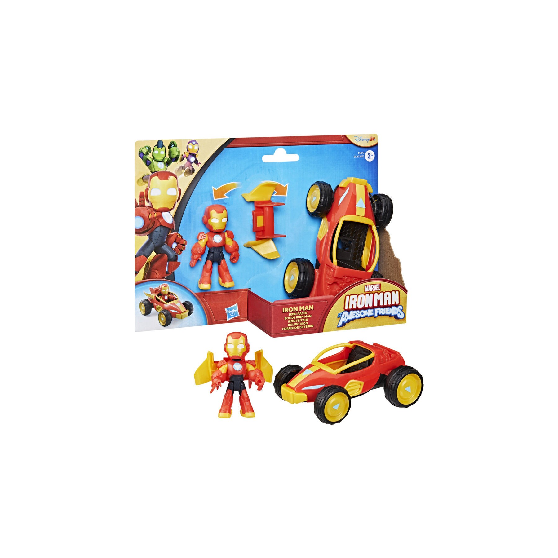 Figura + Vehiculo Iron Man y Su Superequipo Marvel surtido