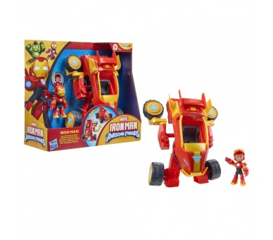 Figura + Vehiculo Iron Man y Su Superequipo Marvel