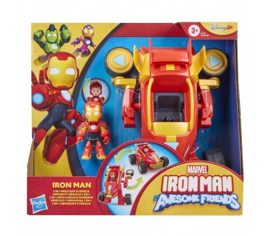 Figura + Vehiculo Iron Man y Su Superequipo Marvel