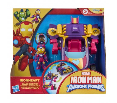 Figura + Vehiculo Iron Heart Iron Man y Su Superequipo Marvel