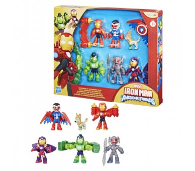 Blister 6 figuras Iron Man y Su Superequipo Marvel 7cm