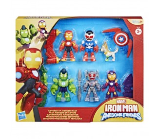 Blister 6 figuras Iron Man y Su Superequipo Marvel 7cm