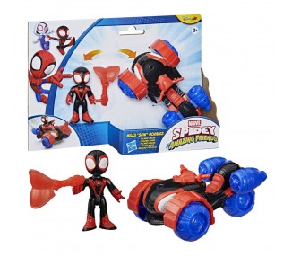 Figura + Vehiculo Miles Morales Spidey y Su Superequipo Marvel