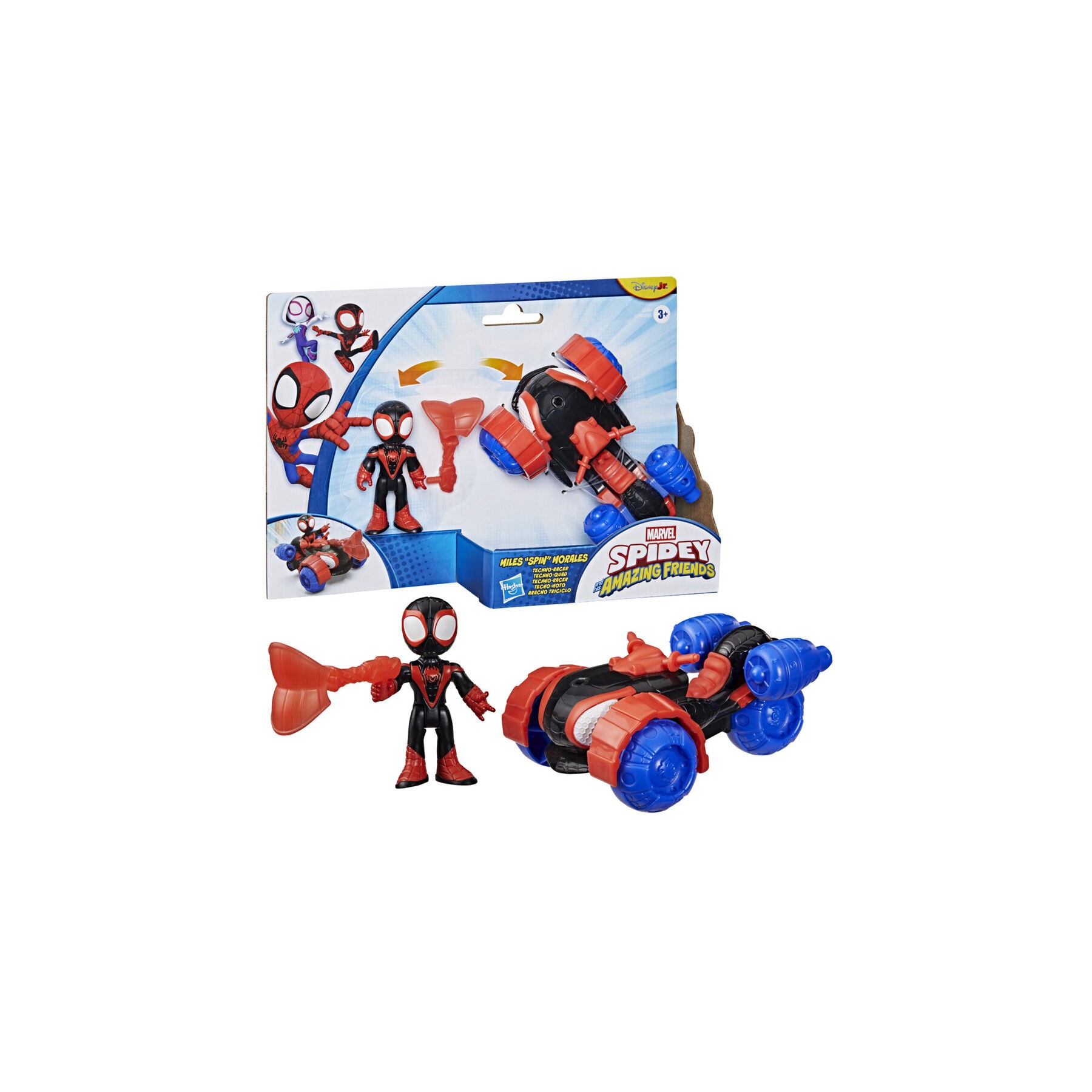 Figura + Vehiculo Miles Morales Spidey y Su Superequipo Marvel