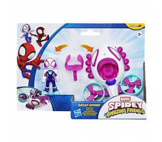 Figura + Vehiculo Ghost Spider Spidey y Su Superequipo Marvel