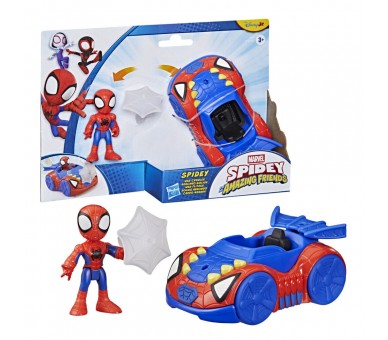 Figura + Vehiculo Spidey y Su Superequipo Marvel
