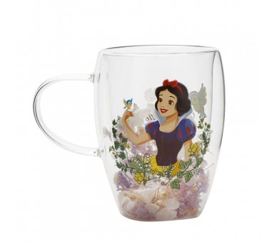 Taza cristal flores secas Blancanieves Princesas Disney