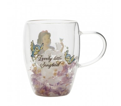 Taza cristal flores secas Blancanieves Princesas Disney