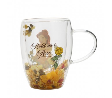Taza cristal flores secas Bella Princesas Disney