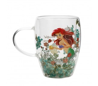 Taza cristal flores secas Ariel Princesas Disney