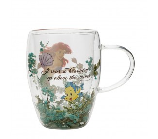 Taza cristal flores secas Ariel Princesas Disney