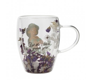Taza cristal flores secas Jasmine Princesas Disney