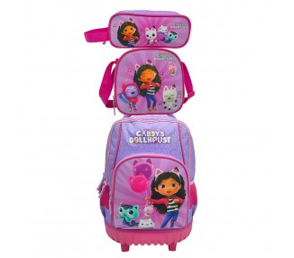 Set Trolley + portatodo + bolsa portameriendas La Casa de Muñecas de Gabby